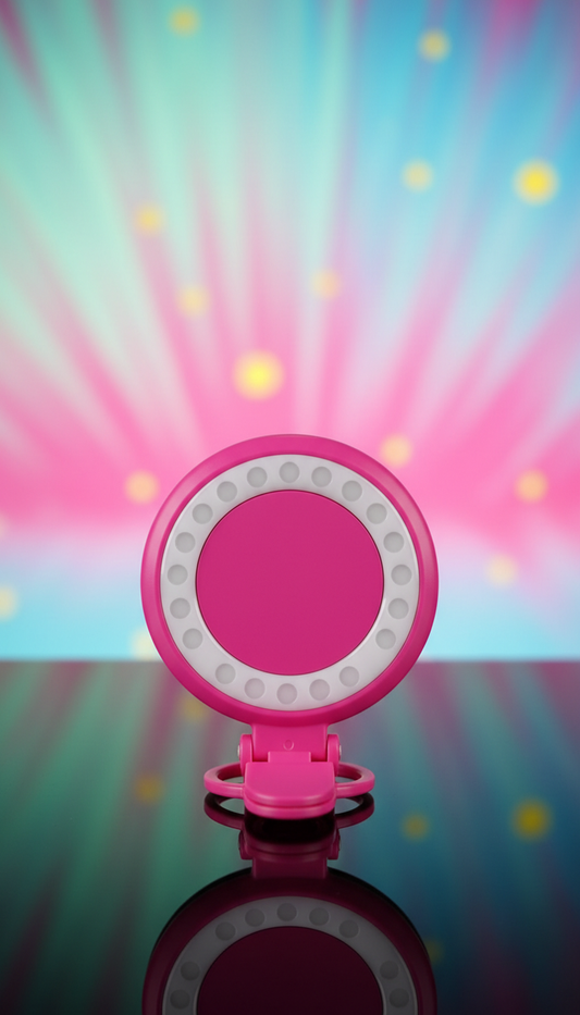 Luz selfie clip-on rosado eléctrico